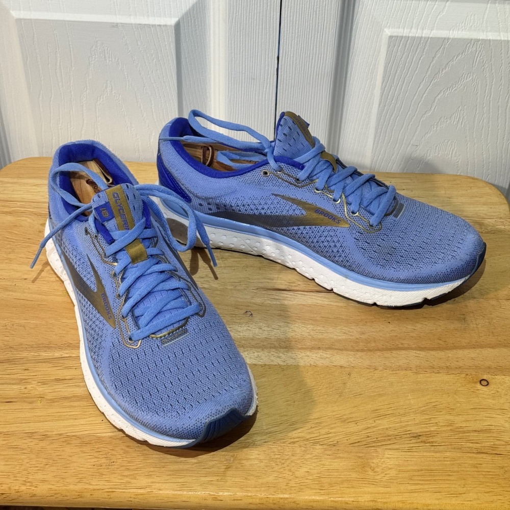 Brooks Glycerin 18 Womens Running Shoes Blue Gold 1203171B470 Size 9.5 B